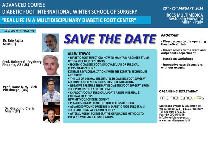 Diabetic Foot International Summer School of Surgery - Sesto San Giovanni, Milan, Italy - 1st/5th july 2013